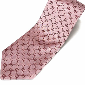 GUCCI Tie 100% Silk Men's Accessories GG Pink