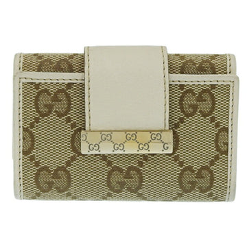 GUCCI GG Canvas 6 Row Key Case 212098 Beige/Ivory Women's