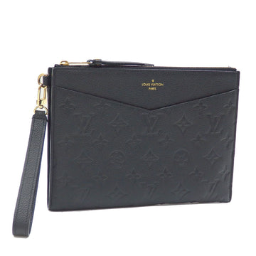 LOUIS VUITTON Second Bag Monogram Empreinte Pochette Melanie MM Women's M68705 Noir Black Clutch Leather
