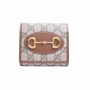 Gucci Horsebit 1955 GG Supreme Bifold Wallet Brown PVC