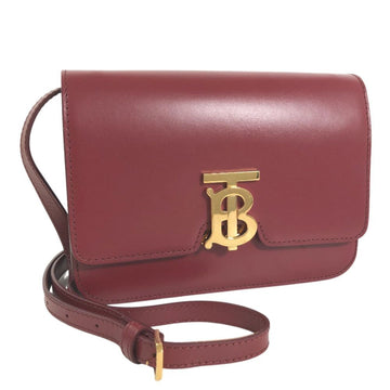 BURBERRY Shoulder Bag TB RT020452 Leather Red Women's