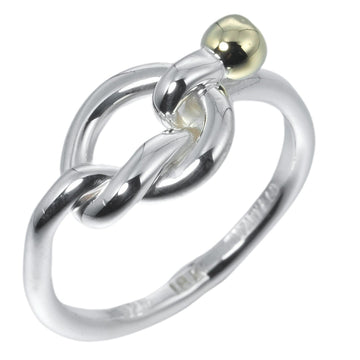 TIFFANY Love Knot Ring Size 10.5 Silver 925 x K18 Gold &Co. Women's