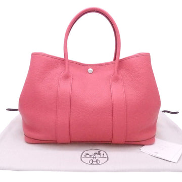 HERMES tote bag garden party pink leather handbag ladies