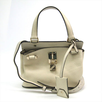 VALENTINO GARAVANI Garavani Joylock Handle Bag PW2B0A55VSL Unisex Leather Handbag,Shoulder Bag Off-white