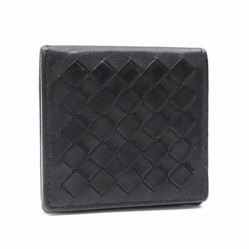 BOTTEGA VENETA Coin Case Intrecciato Men's Black Lamb Leather 513732 Purse