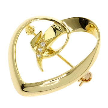 TIFFANY Heart Motif Diamond Brooch K18 Yellow Gold Ladies  & Co.