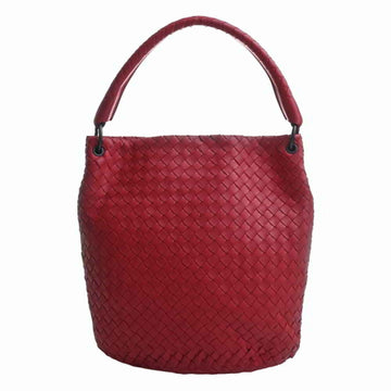 Bottega Veneta Intrecciato Leather One Shoulder Bag - Red