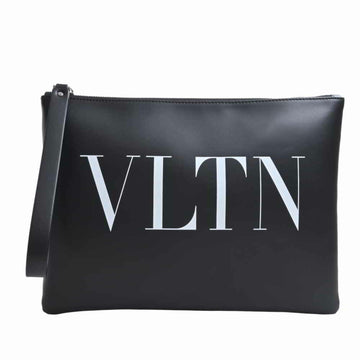 VALENTINO leather clutch bag second black ladies
