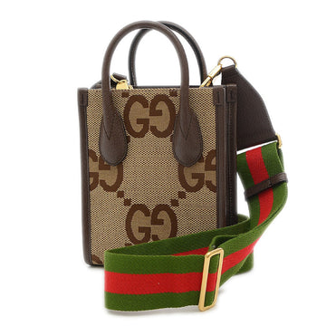 Gucci Jumbo GG 2Way Shoulder Bag Canvas Beige 699406