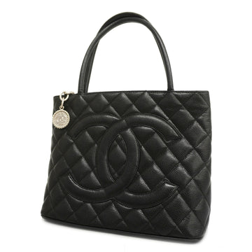 CHANELAuth  Reprint Tote Women's Caviar Leather Tote Bag Black