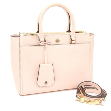 TORY BURCH Handbag Robinson Small Double Zip Tote 46331 Light Pink Leather Shoulder Bag Ladies