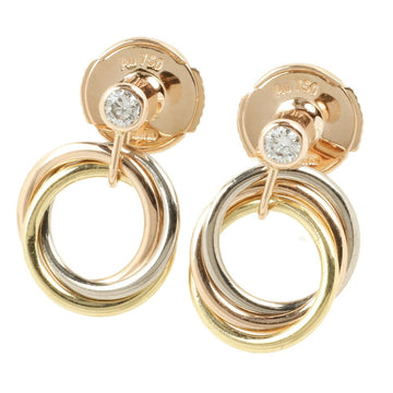 Cartier Trinity Earrings K18YG/K18WG/K18PG Diamond Three Color Gold