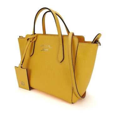 GUCCI handbag shoulder bag swing 368827 yellow leather ladies hand