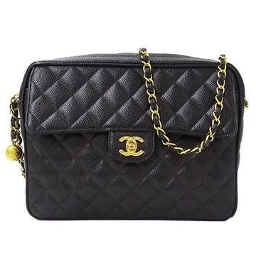 Chanel matelasse ladies shoulder bag chain caviar black