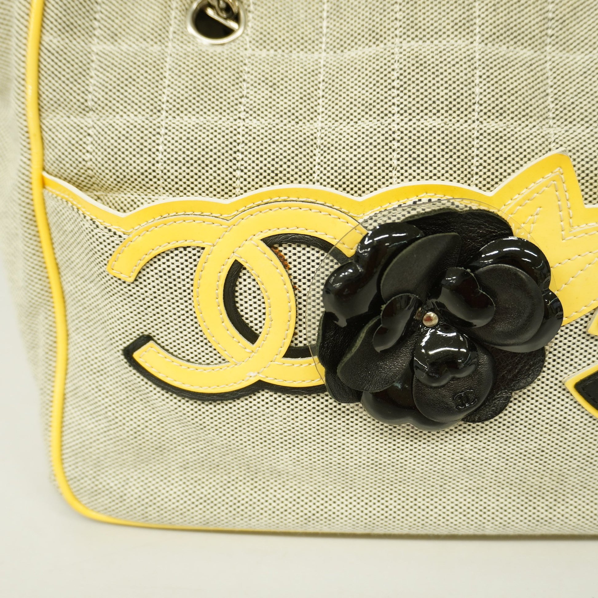 Used] CHANEL Chocolate Bar Camellia No.5 Chain Flower Handbag Tote