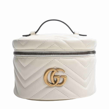 GUCCI GG Marmont Leather Rucksack Backpack 598594 White Ladies