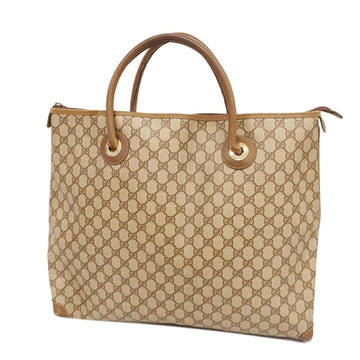 GUCCI Tote Bag GG Supreme 002 39 4868 Leather Brown Champagne Ladies