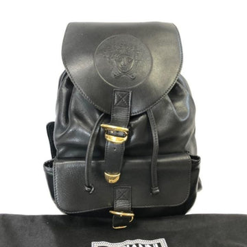 VERSACE/ Leather Backpack/Daypack Black Unisex