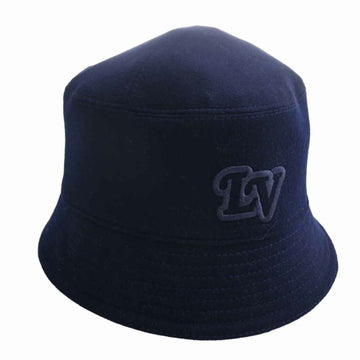 LOUIS VUITTON wool chapeau monogram record bucket hat M7011M navy