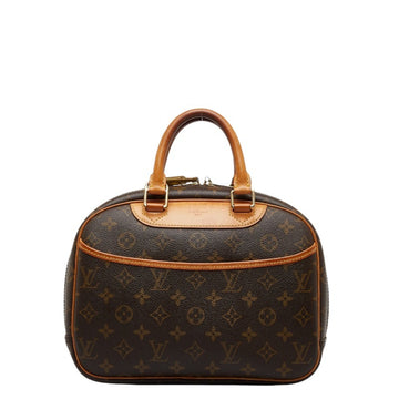 LOUIS VUITTON Monogram Trouville Handbag M42228 Brown PVC Leather Women's