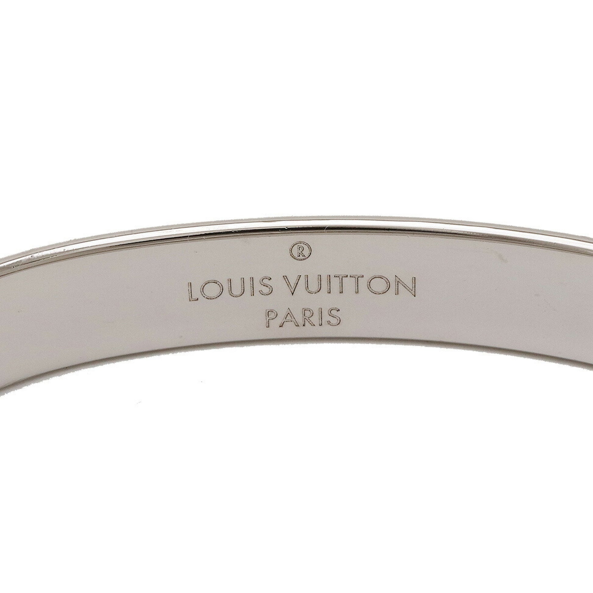 LOUIS VUITTON Palladium Monogram Nanogram Cuff S Silver 1240292