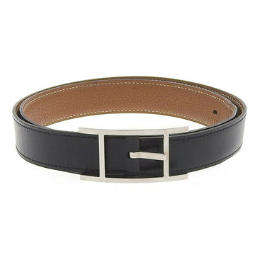 HERMES Box Calf Togo API Reversible Belt #85 Black Brown 100cm