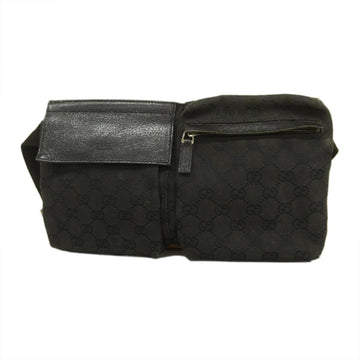 GUCCI waist bag GG canvas 28566 black silver hardware men women