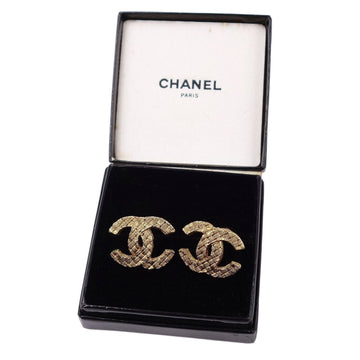 Chanel Earrings 2913 Coco Mark Women's Gold