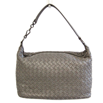 BOTTEGA VENETA Intrecciato Women's Leather Shoulder Bag Gray