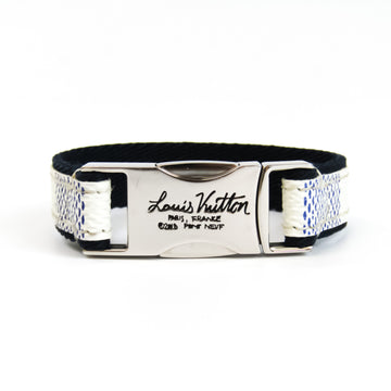 Louis Vuitton Taiga Fast Clip Bracelet M6517 Damier Azur,Metal Bangle Damier Azur,Silver