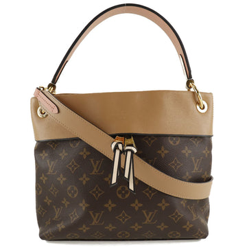 LOUIS VUITTON Tuile Leaves 2WAY Shoulder M44272 Monogram Canvas Sesame Pesh Creme Brown SD0168 Women's Handbag