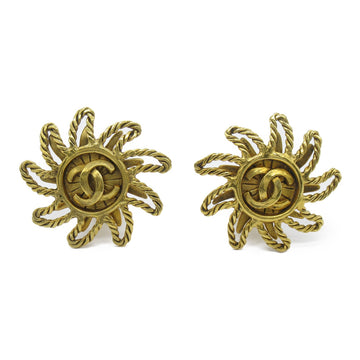 CHANEL Sun motif Earring Earring Gold Gold Plated Gold