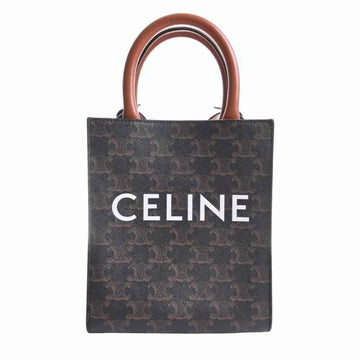 Celine Triomphe Mini Vertical Cover Handbag Brown PVC