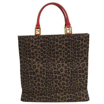 FENDI Leopard Tote Bag Beige