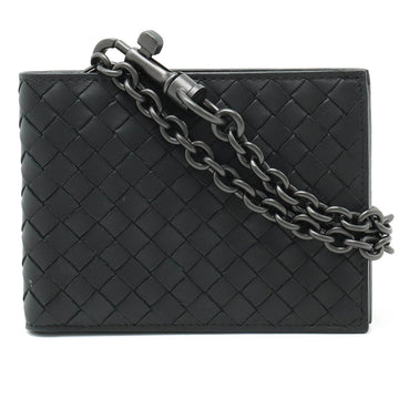 BOTTEGA VENETA Intrecciato Bifold Wallet Leather Black 145654