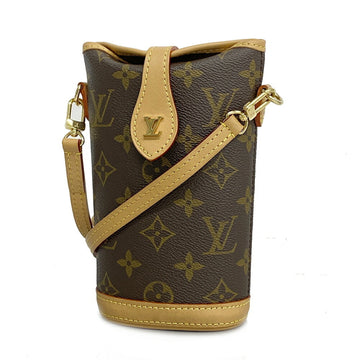 LOUIS VUITTON Shoulder Bag Monogram Fold Me Pouch M80874 Brown Ladies