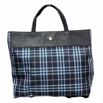 BURBERRY Blue leather x nylon bag tote for men and women