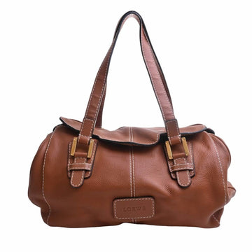 LOEWE Leather Shoulder Bag Boston Brown Ladies