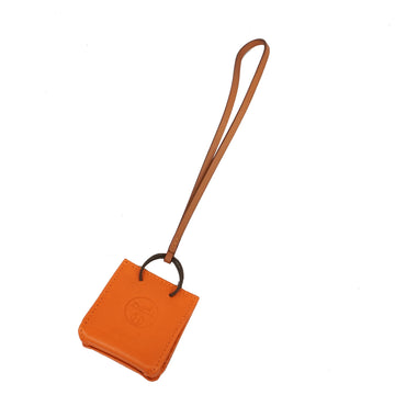 HERMESAuth  Bag Charm Sack Orange Y Stamp Keyring [Orange]