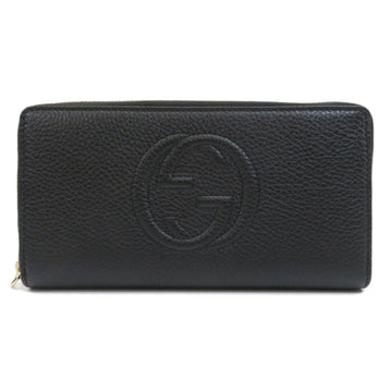 Gucci 308004 Round Soho Interlocking G Long Wallet Leather Ladies