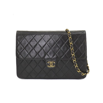 CHANEL Matelasse Chain Shoulder Bag Leather Black A03570 Gold Hardware Vintage