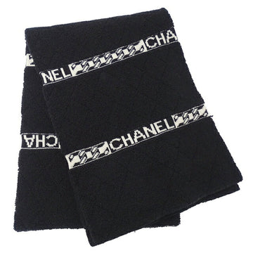 CHANEL Muffler Women's Stole Cashmere Black Warm Volume