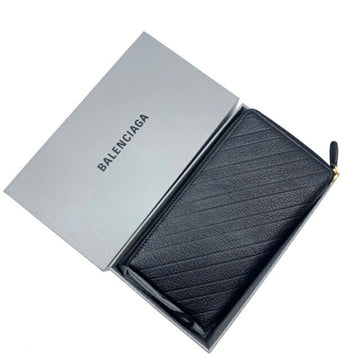 BALENCIAGA unisex long wallet bifold VILLE VERT ZIP WALL black 553884 AQ4BM 1000 round zip/zipper/accessory/unisex