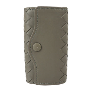 BOTTEGA VENETA intrecciato key case 120742 leather olive gray series gunmetal metal fittings 5 rows