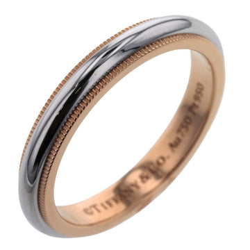 TIFFANY Ring Milgrain Width approx. 3.5mm Platinum PT950 K18 Pink Gold No. 17 Men's &Co.