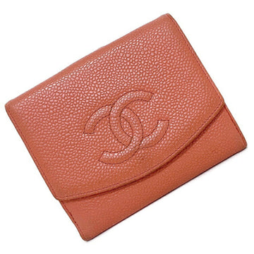 CHANEL W Hook Bi-Fold Wallet Pink Coco Mark A13496 Caviar Skin 8229666  Women's Leather Flap