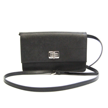 PRADA Women's Leather Chain/Shoulder Wallet Black