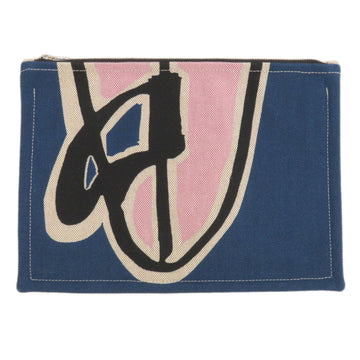 HERMES Yachting Pouch Cotton Canvas Women's