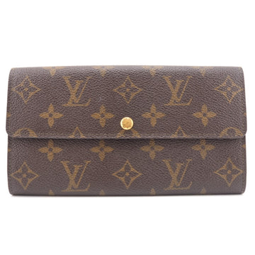 LOUIS VUITTON/ M61725 Pochette Porte Mone Credit Monogram Long Wallet Brown Women's