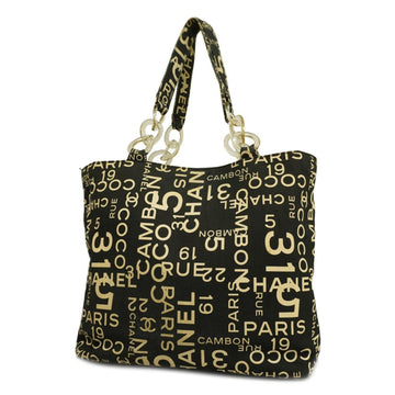 CHANEL Tote Bag Bycy Canvas Black Silver Hardware Women's